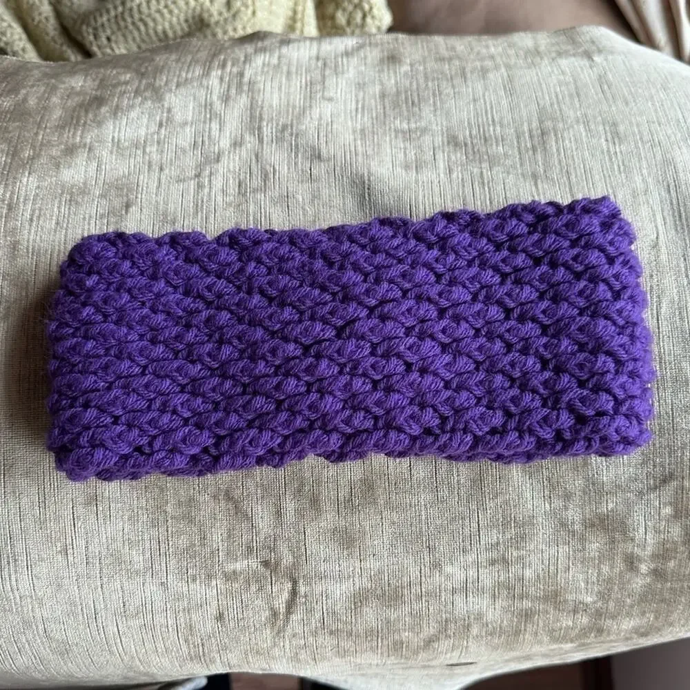 Handmade purple twist knot headband crochet acrylic